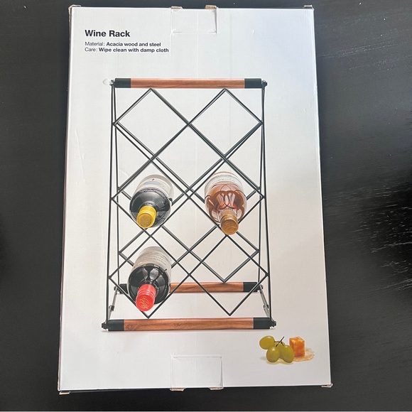 The Cellar Wine Rack Wood And Steel 9.25”x12.2” - Picture 5 of 7